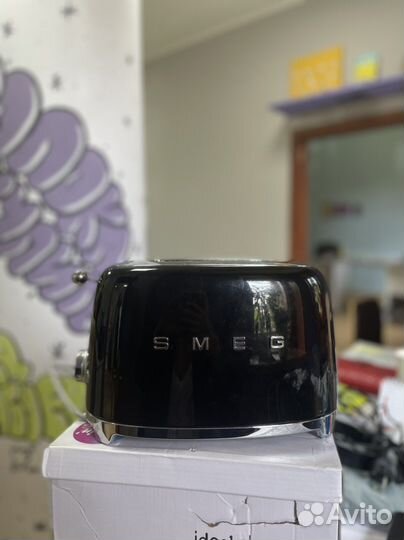 Тостер smeg черный дизайн интерьера