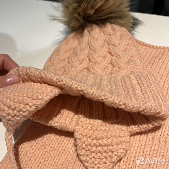 Шапка снуд варежки новые