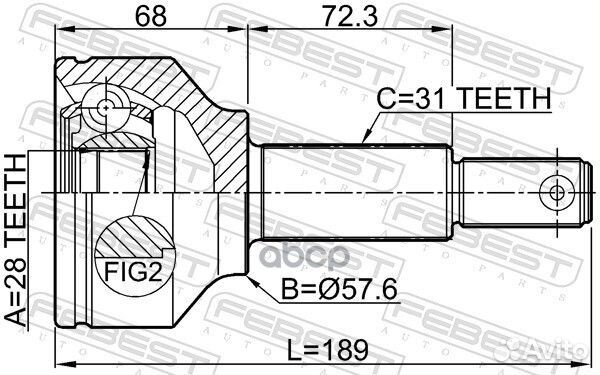 ШРУС внешний перед прав/лев ford explorer TUB