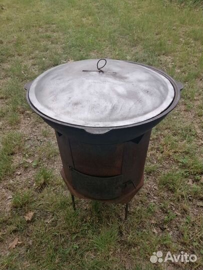 Казан чугунный с печкой