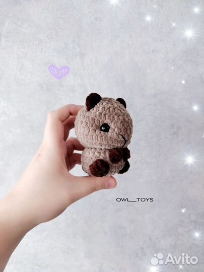 Вязаная мягкая плюшевая игрушка капибара