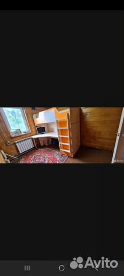 Детская кровать-чердак со столом и шкафом