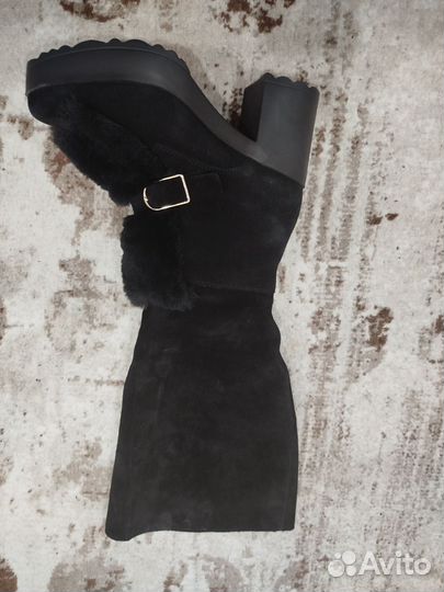 Зимние женские сапоги 38 натуральная замша