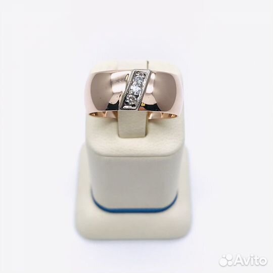 Золотое кольцо с бриллиантами 583 проба