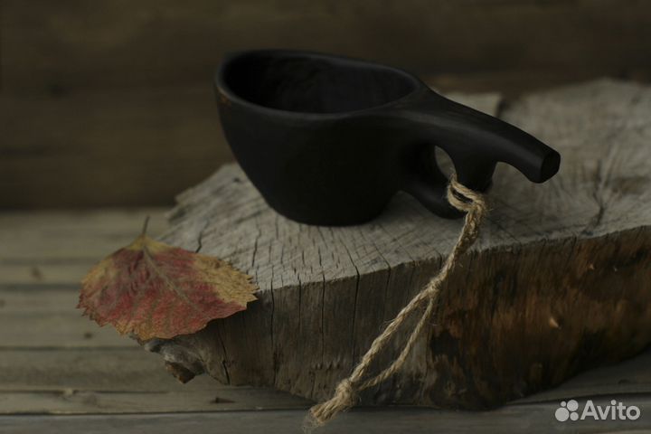 Кружка кукса деревянная из каштана