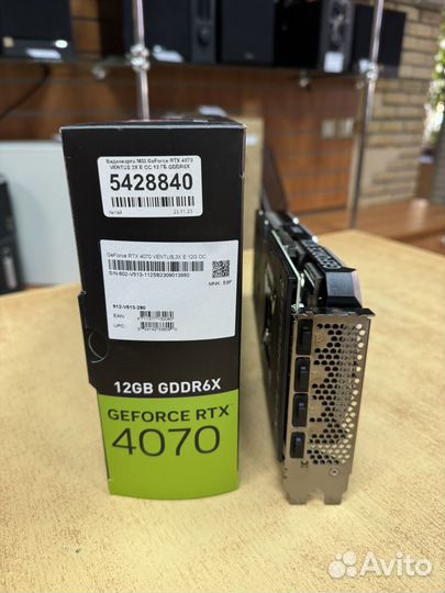 Видеокарта MSI geforce RTX 4070 12Gb Ventus 3X E O