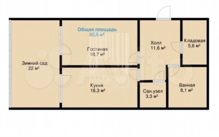 2-к. квартира, 85,6 м², 5/10 эт.