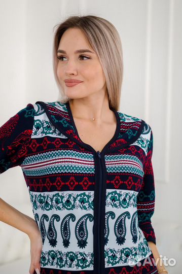 Халат женский из интерлока Ванда Бомбей макс