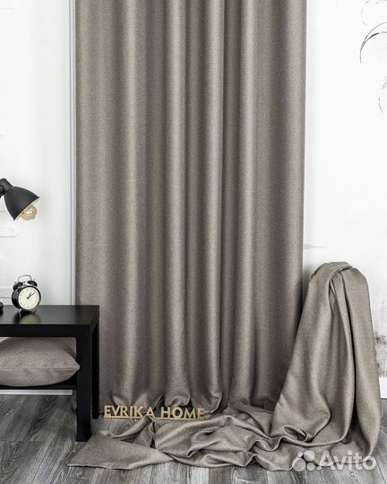Портьеры рогожка Орфей Умбра шторы занавески