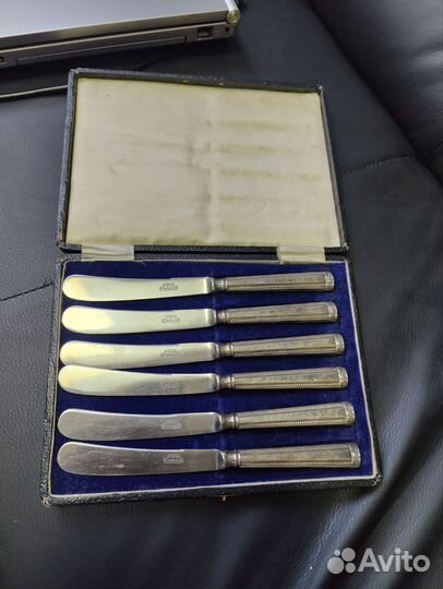 Набор антикварных серебряных ножей 925 проба