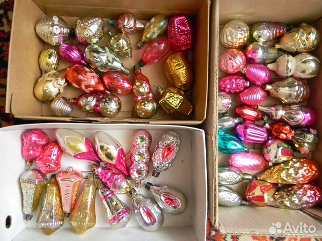 Ёлочные игрушки СССР. Стекло