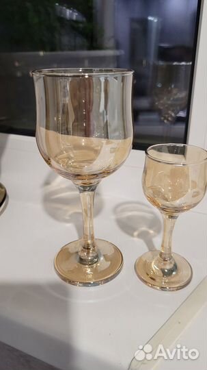 Набор бокалов и рюмок янтарь