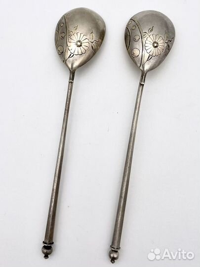 Набор 2 чайные ложки 9 Артель серебро 84 проба