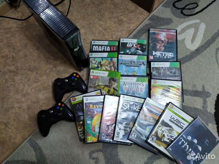 Xbox 360 прошитая+диски с играми