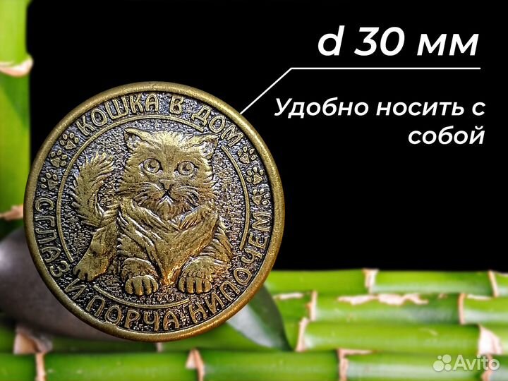 Монета талисман на деньги и удачу. 1 котейка