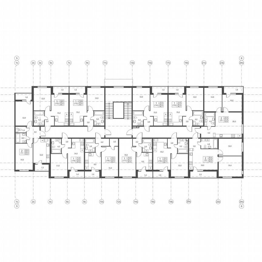 2-к. квартира, 55,3 м², 6/8 эт.