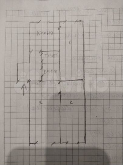 Доля в 3-к. квартире, 52,1 м², 1/2 эт.