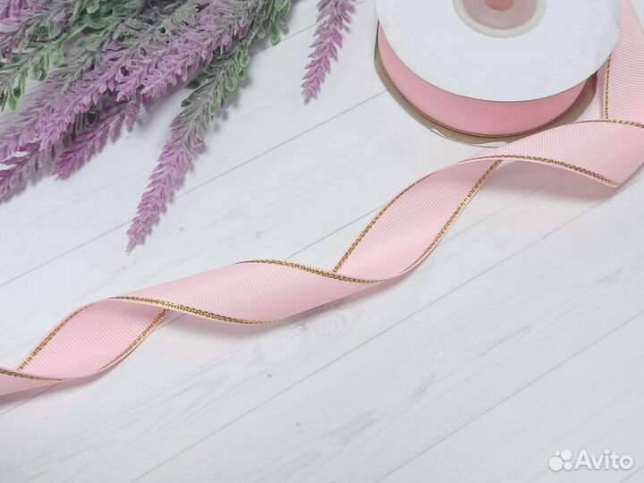 Лента репс с люрексом 25мм*18,28м