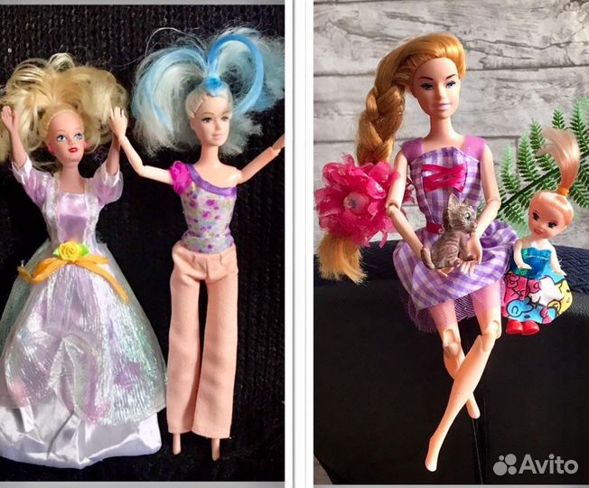 Пакетом 3 Барби +шубки+комплект одежды ценаза все