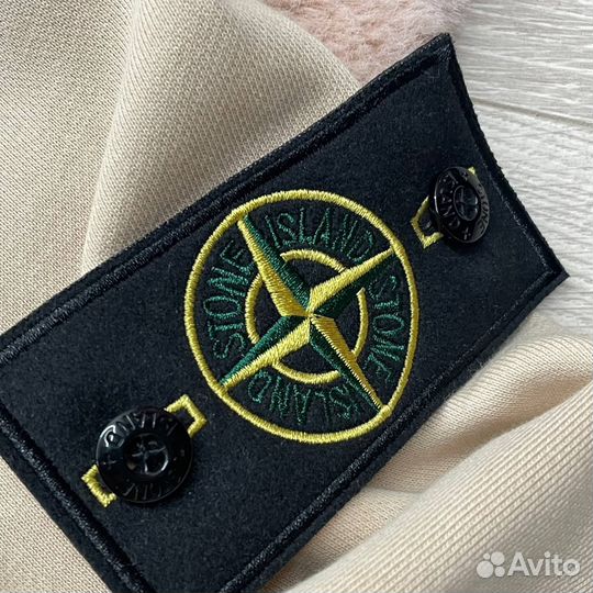 Зип-худи Stone Island + термопатч бежевого цвета