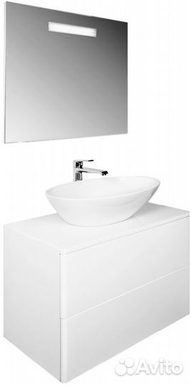 Тумба с раковиной Orange ot-75tuglass+g56 Белая