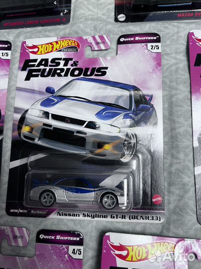 Hot wheels premium fast furious quick shifters