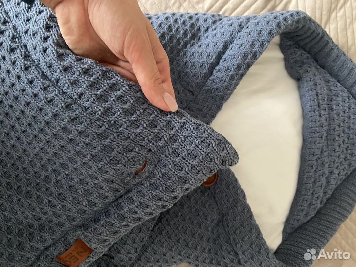 Вязаный конверт одеяло на выписку весна осень