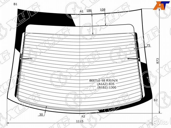 Стекло заднее Volkswagen Beetle