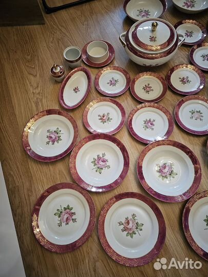Столовый сервиз фарфор гдр розы fortuna eisenberg