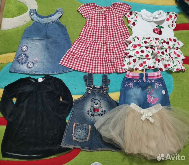 Вещи все сезоны на девочку 86см платья кофты джинс