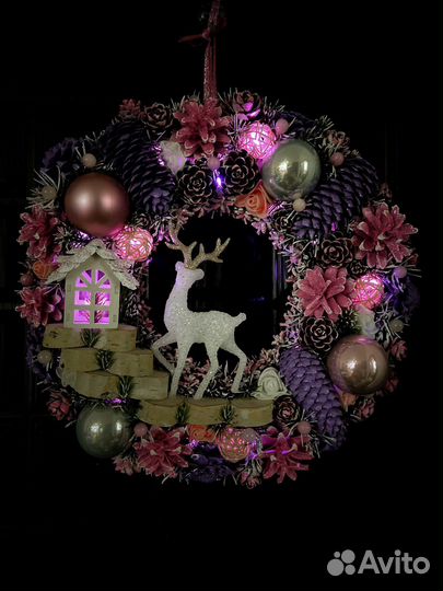 Интерьерный венок на дверь