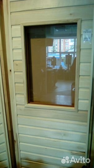 Дверь в баню Деревянная/ Деревянная со стеклом