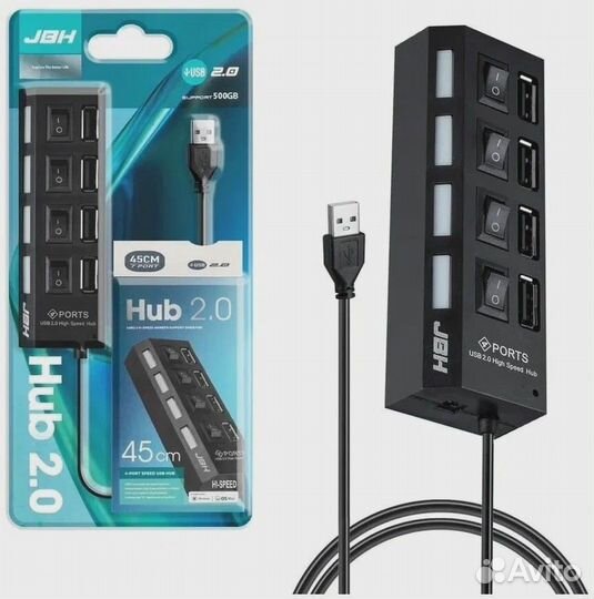 USB Hub 2,0 / USB разветвитель на 4 порта / хаб