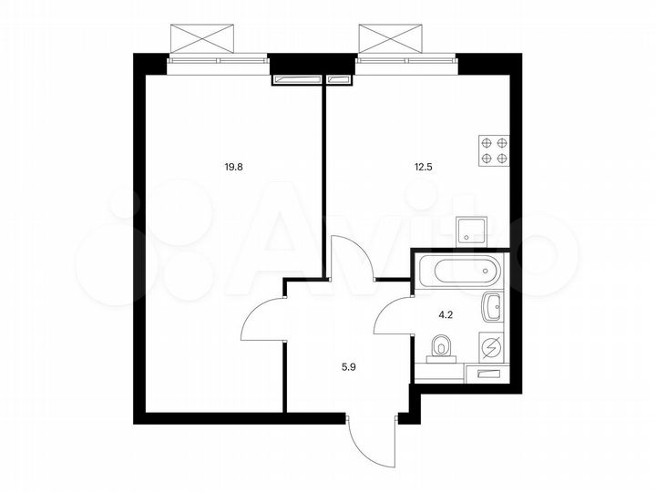 1-к. квартира, 42,4 м², 32/33 эт.