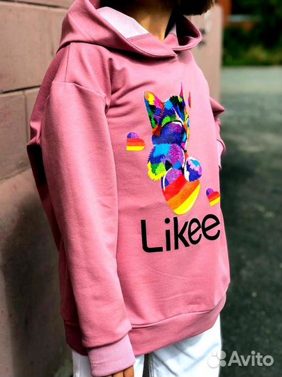 Худи для девочки цвет пудра