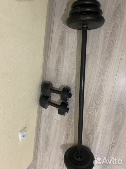 Штанга 19 кг Гантели по 10,5 кг