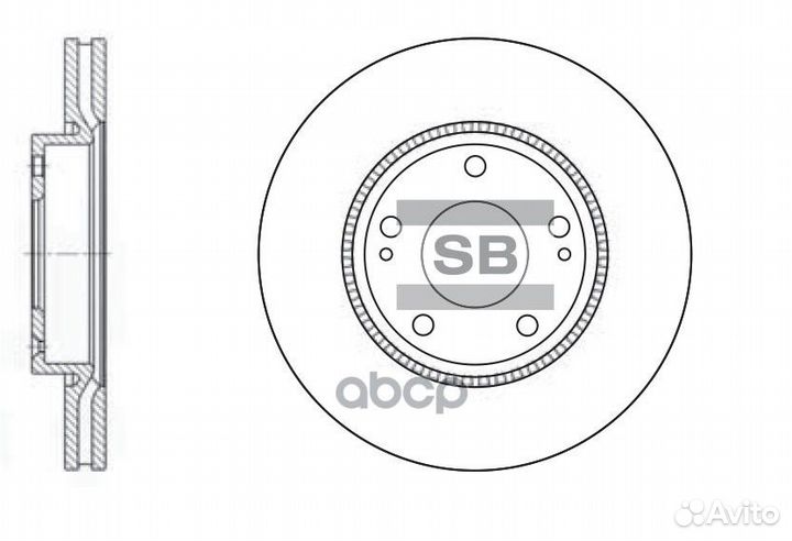 Диск тормозной передний sangsin brake SD1048 HY