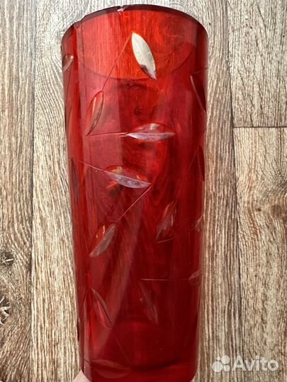 Ваза рубиновое стекло СССР хрустальная