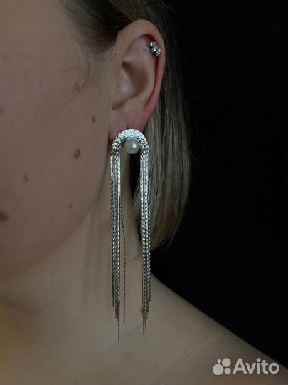 Серьги длинные вечерние