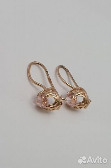 Е.Ц. Серьги с камнями, золото 583 (id 68266)