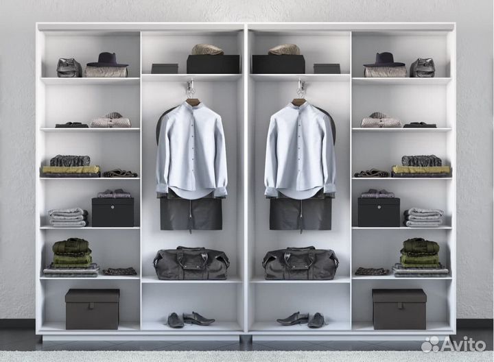 Шкаф-купе 4-х дверный зеркальный 320 см. ширина