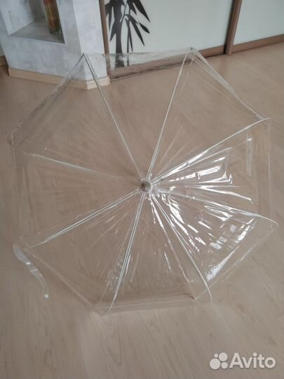 Зонт трость прозрачный