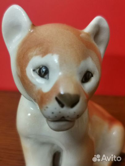 Статуэтка фарфор СССР, лфз, Львенок