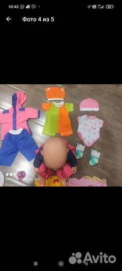 Кукла малышка с одеждой