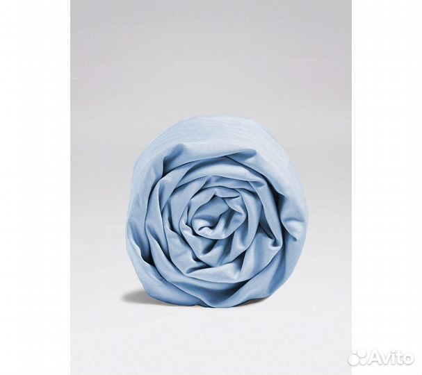 Простынь GoodNight Сатин 180х200х20 Голубой на рез