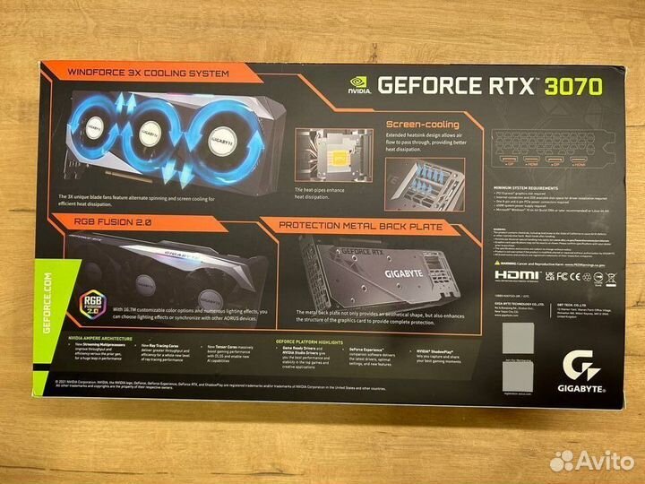 Видеокарта gigabyte nvidia GeForce RTX 3070 gaming