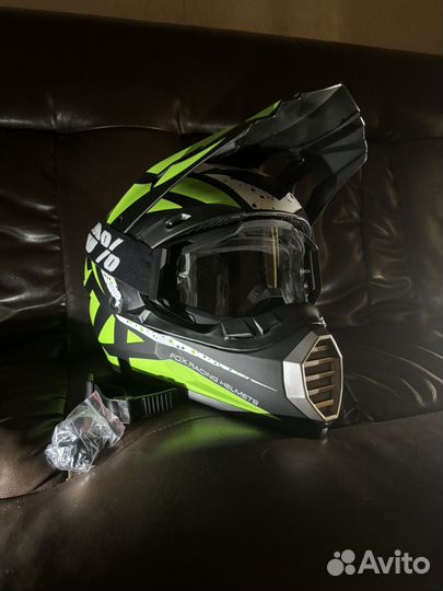 Шлем для кросса/эндуро, Fox с очками 100%