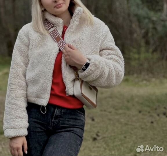 Куртка бомбер тедди плюшевая женская s