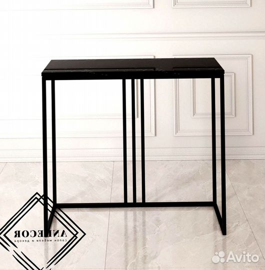 Стол/консоль лофт мрамор/металл