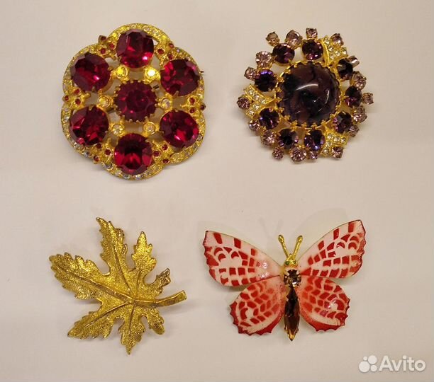 Винтажная брошь Чехословакия